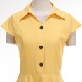 thumbnail image 5 of Ashirexll Maxi Dresses for Women, Women's Casual Dresses, Ladies Fashion Women Dress Short Sleeve V-Neck Slim Dress Solid Dresses, 5 of 7