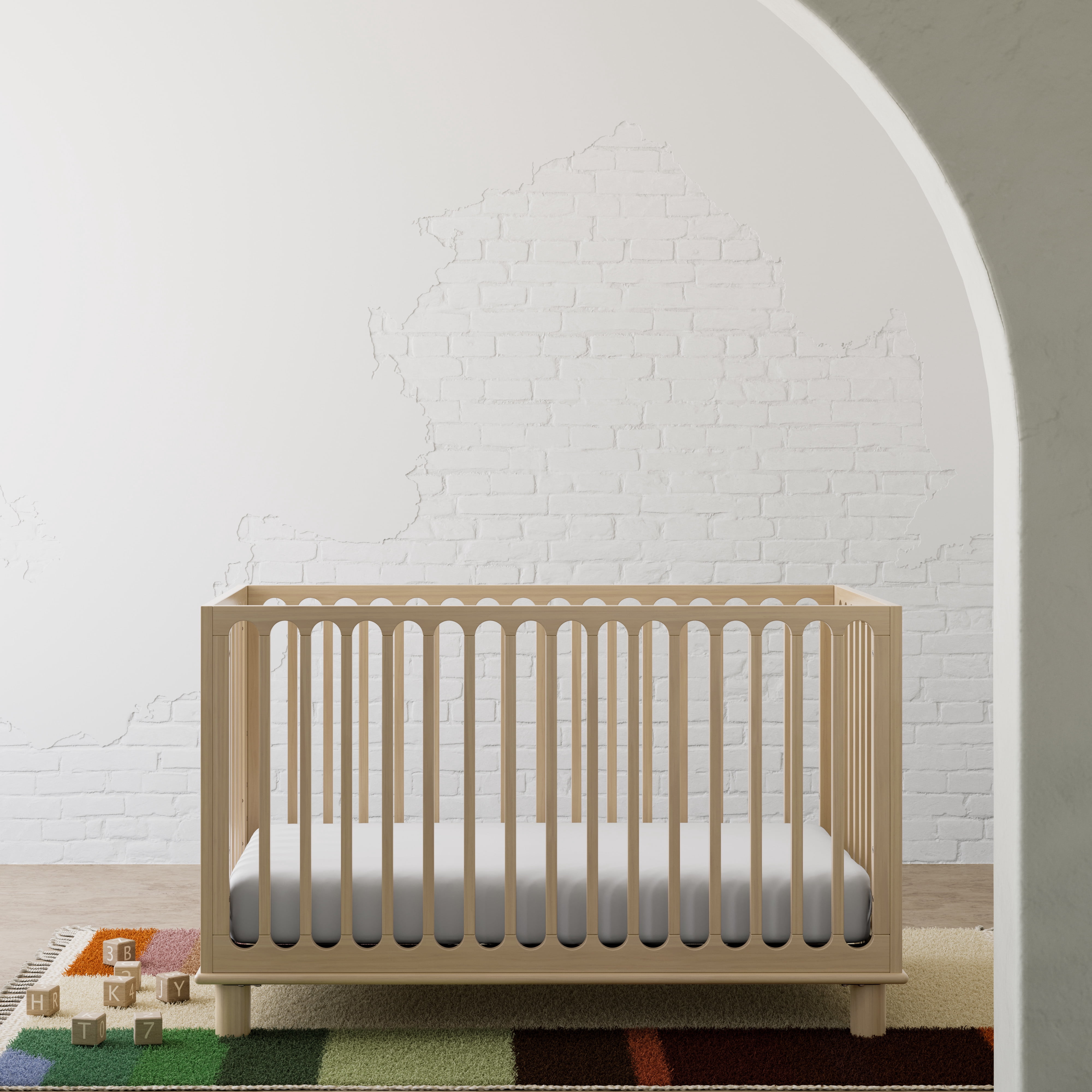 Art of Nursery by Storkcraft Sicily Deluxe 3-in-1 Convertible Crib with Bonus Toddler Guardrail, Driftwood