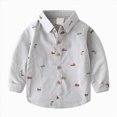 thumbnail image 4 of yboeqw Kids Baby Boys T-Shirts Button Down Tops Chlidren Wear Long Sleeve Jacket(7-8 Years,Grey), 4 of 7