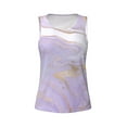 thumbnail image 4 of Xecao Lavender Glitter Foil Stripes print women's scoop neck, loose-fit workout tank tops for the gym., 4 of 9