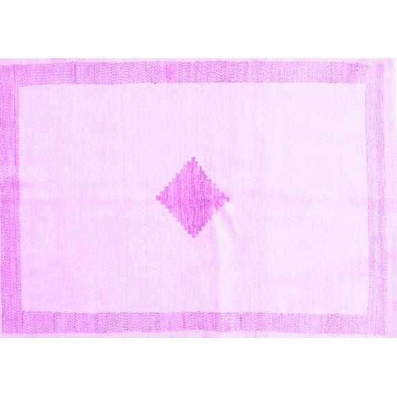 Ahgly Company Indoor Rectangle Solid Purple Modern Area Rugs, 3' x 5'