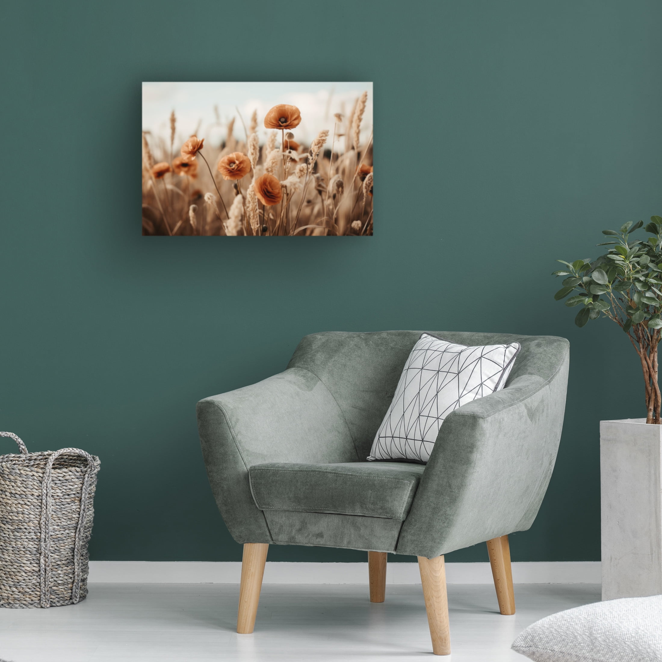 Trademark Fine Art Treechild Orange Poppy Field Canvas Wall Art