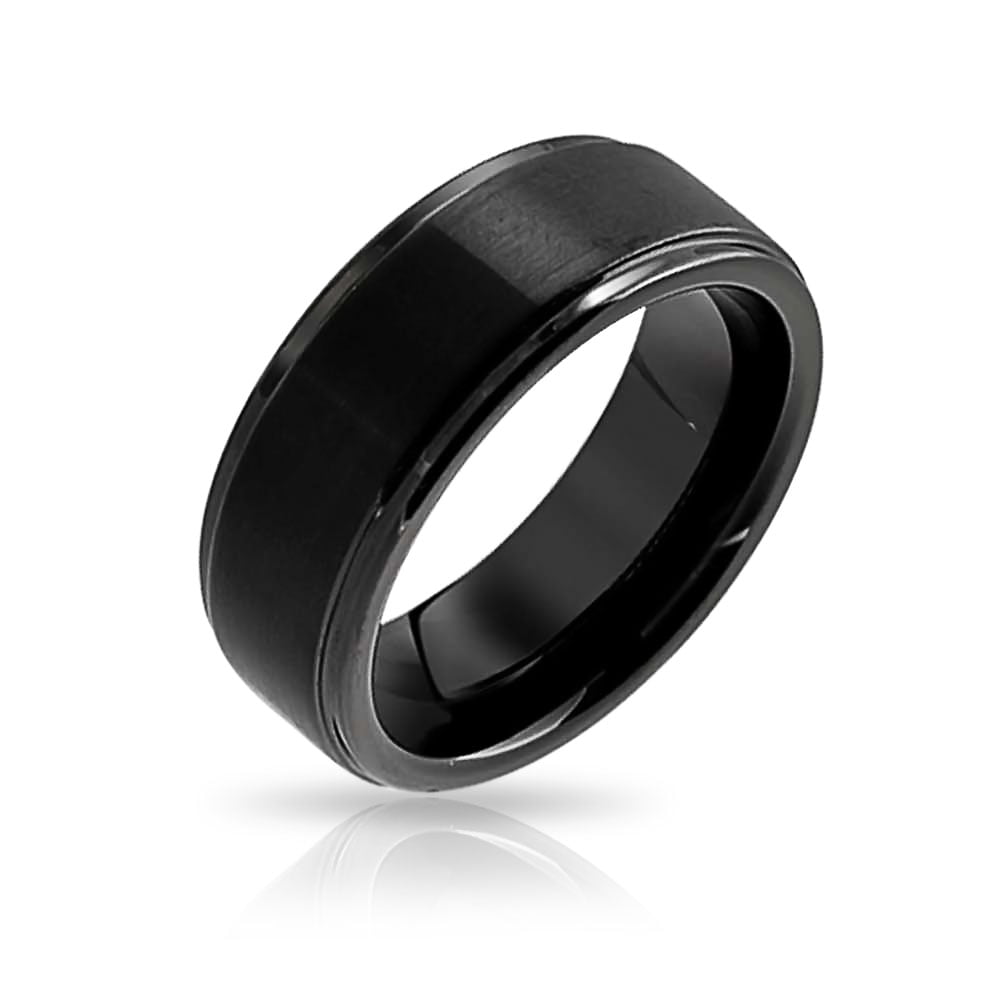 Domed Comfort Fit 8mm Wide Titanium Polished Plain Unisex Wedding Band Ring 