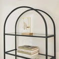 VASAGLE Storage Rack, 5Tier Shelf, Tempered Glass, Bookcase with Steel Frame and Arch Design