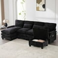 thumbnail image 6 of Homefun Chenille Modular U Shape Sectional Sofa With Chaise Lounge Storage Ottoman USB Phone Mount,Living Room, 6 of 10