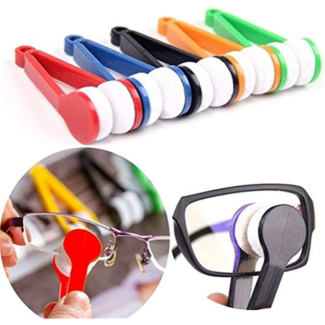 TORUBIA 5PCS Glasses brush Spectacle Glass Cleaner,Portable Glasses Wipe Mini Sun Glasses Glasses Eyeglass Brush Cleaners Kit Microfiber Spectacles Cleaner Cleaning Clip