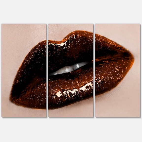 Close-Up Of Gorgeous Female Lips II 28 in x 36 in Painting Canvas Art Print, by Designart