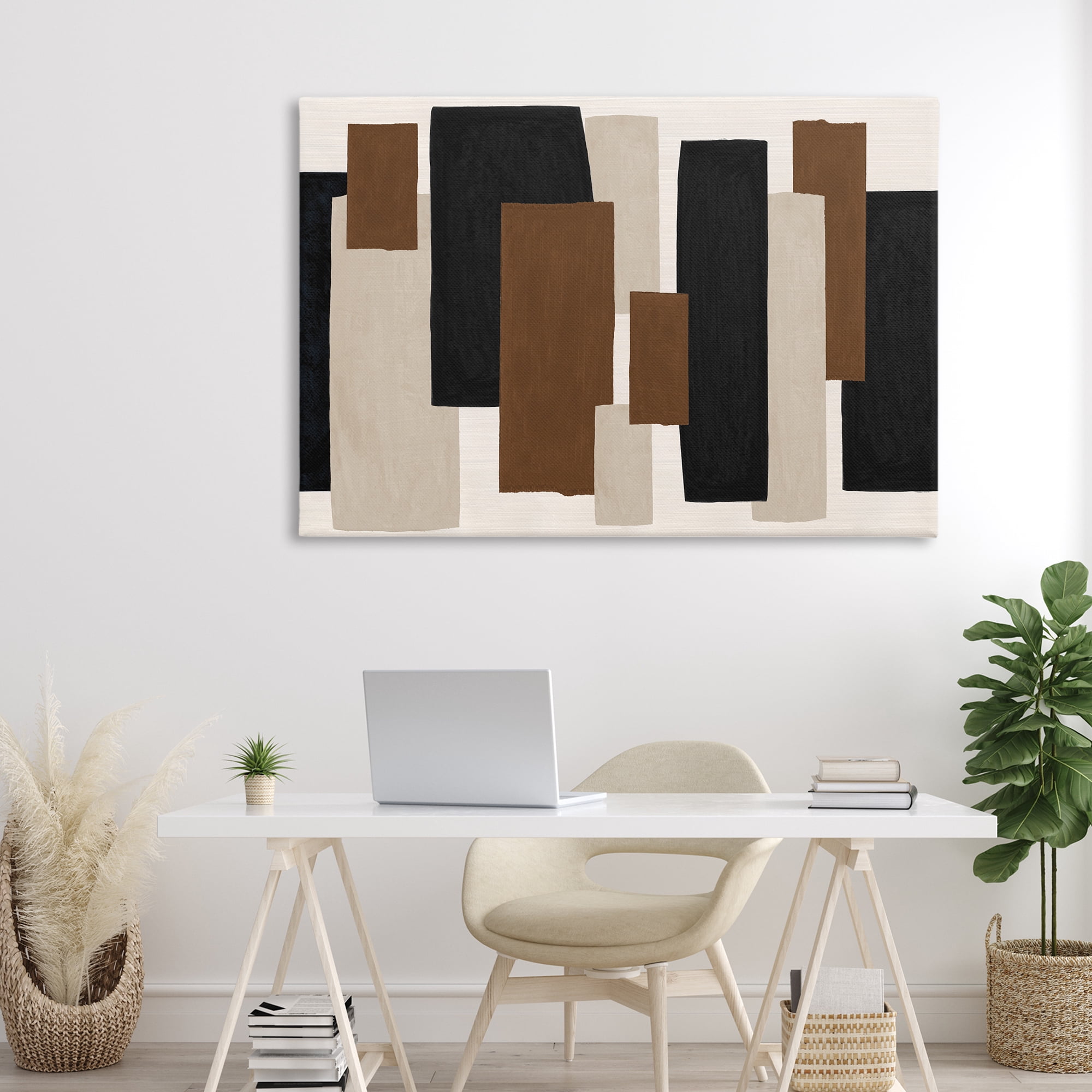 Stupell Industries Minimal Vertical Blocks in Earth Tones Canvas Wall Art, design by Janet Tava