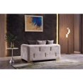 thumbnail image 2 of Pemberly Row Thick Velvet Fabric Loveseat Made With Wood in Beige, 2 of 6