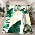 thumbnail image 2 of Castle Fairy Green Leaves Queen Sheet Sets for Teens,Tropical Plants Bed Set, 2 of 7