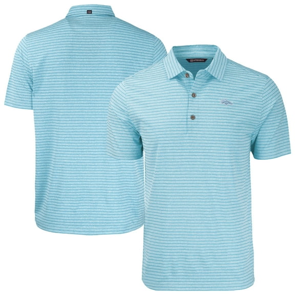 Men's Cutter & Buck Mint Denver Broncos Forge Eco Heathered Stripe Stretch Recycled Polo