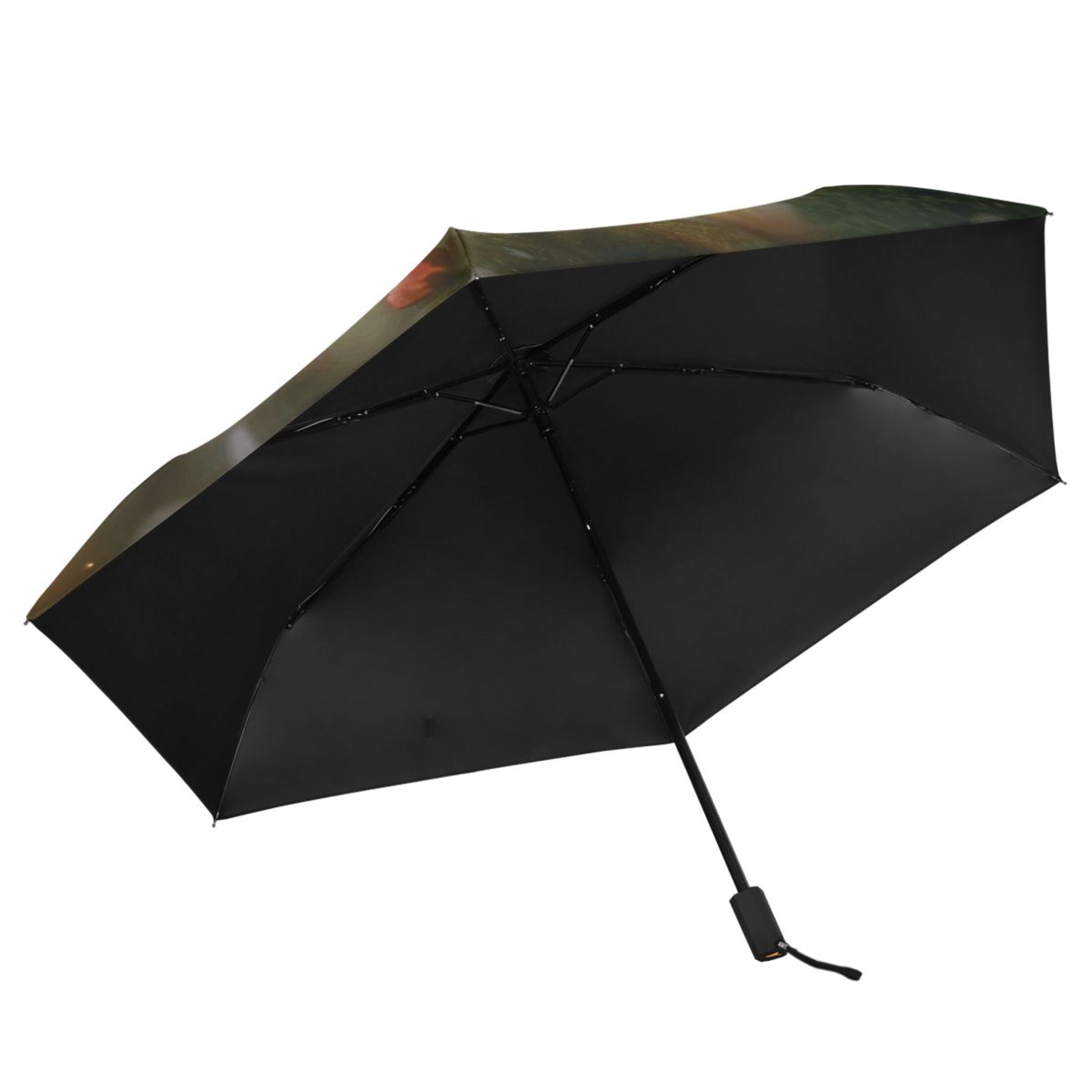 Fairy Flying over Flowers Compact Sun Umbrella Windproof Travel Umbrellas for Rain Strong Portable UV Protection