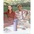 thumbnail image 2 of WaterH BOOST Smart Water Bottle Reminder to Drink&Tracker-Double Wall Vacuum Insulated Stainless Steel, Wide Mouth 32 oz, for Gift-Purple, 2 of 9