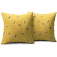thumbnail image 5 of Bee Pillow Covers 16x16 Set of 2 Yellow Bee Kind Honeycomb Summer Decorative Throw Pillows Outdoor Farmhouse Pillowcases Linen Cushion Case Decor for Home Sofa Couch Bed, 5 of 6