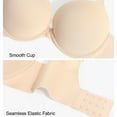 thumbnail image 5 of YANDW Push Up Padded Bra for Women Plunge Underwire T-Shirt Bras Add Cup, Beige 40A, 5 of 7