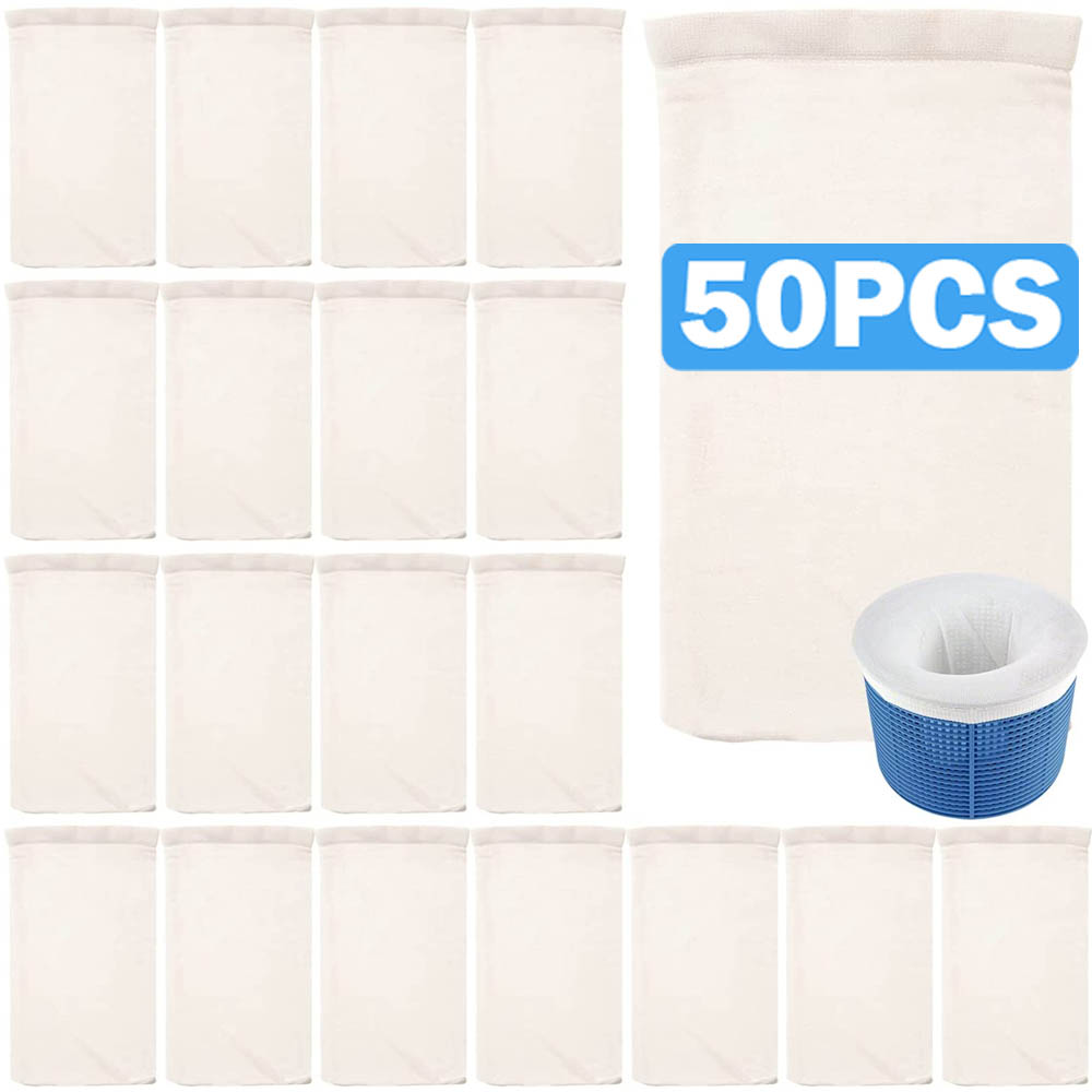 Pool Skimmer Socks,50Pack Pool Basket Socks to Save Pumps, Filters