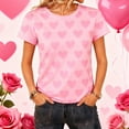 thumbnail image 6 of Busydd Womens T Shirts Fashion Love Heart Print Valentine's Day T Shirts for Women Casual Short Sleeve Round Neck Couple Summer Tops, 6 of 9