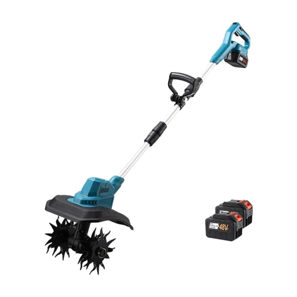 davian Electric Tiller Cultivator Foldable Versatile Soil Agricultural Soil Turning Gardening Tool Garden Tiller for Yard Greenhouse 15Cell Two Charges