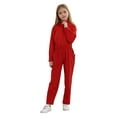 thumbnail image 2 of Hansber Combinaison Mécanicienne pour Filles Manches Longues Combinaison de Vol Costume de Fête Cosplay Halloween Rouge 10, 2 of 7
