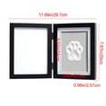 thumbnail image 3 of Pets Paw Print + Photo Keepsake Frame Holds, Dog or Cat Paw Print Impression, Wooden Picture Frame, Personalized Gift Keepsake for Pet Lovers, Hinged for Desktop (Black), 3 of 8