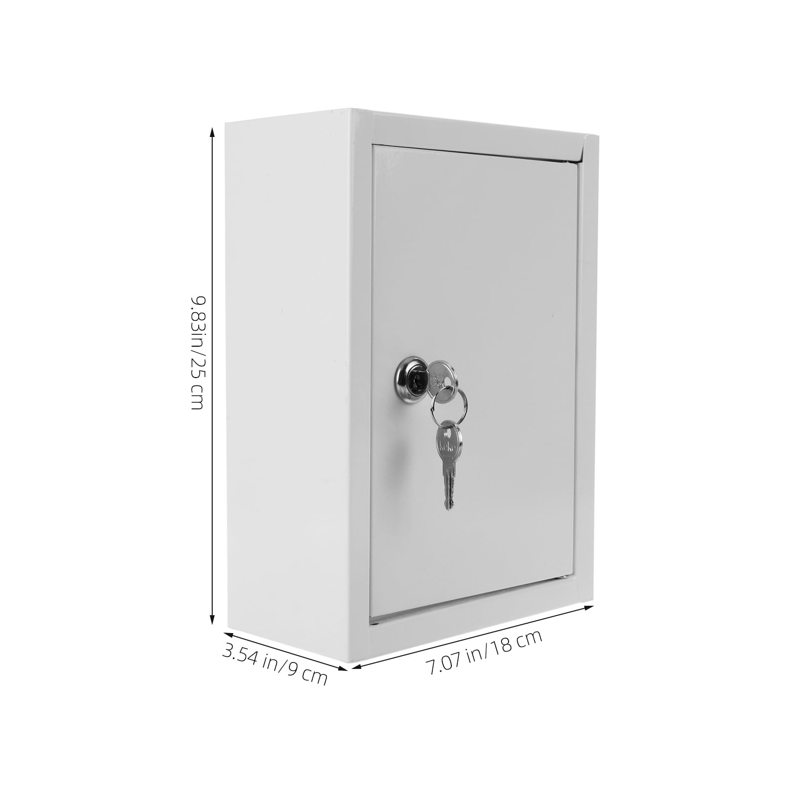 ELAYARD White Wall-Mounted Locking Mailbox, Painted Steel, Secure Mail Storage for Home, Office, and Outdoor Use, 1 Set