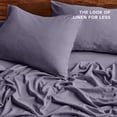 thumbnail image 4 of Bare Home Washed Sheet Set - Premium 1800 Collection - Deep Pocket - 4 Piece - Queen, Dusty Purple, 4 of 8