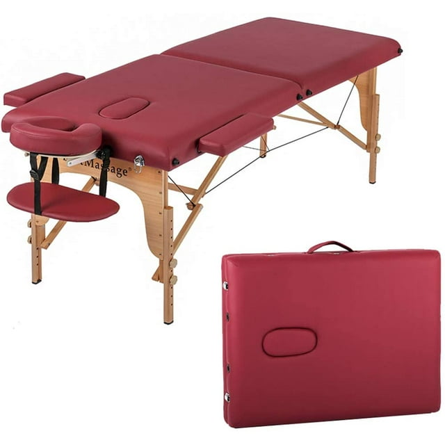 Table de Massage Portable Lit de Massage Lit de Spa Hauteur Réglable Table de Massage Table de Massage 2 Plis 73 Pouces de Long 28 de Large Table de Massage Berceau Salon Facial Lit de Tatouage