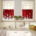 thumbnail image 2 of Christmas Kitchen Curtains and Valances Set Red Floral Snowflake Decoration Kitchen Window Curtains Tier and Valance Curtain Set for Bedroom Living Room 54x18 & 27x24x2, 3 Panel, 2 of 4