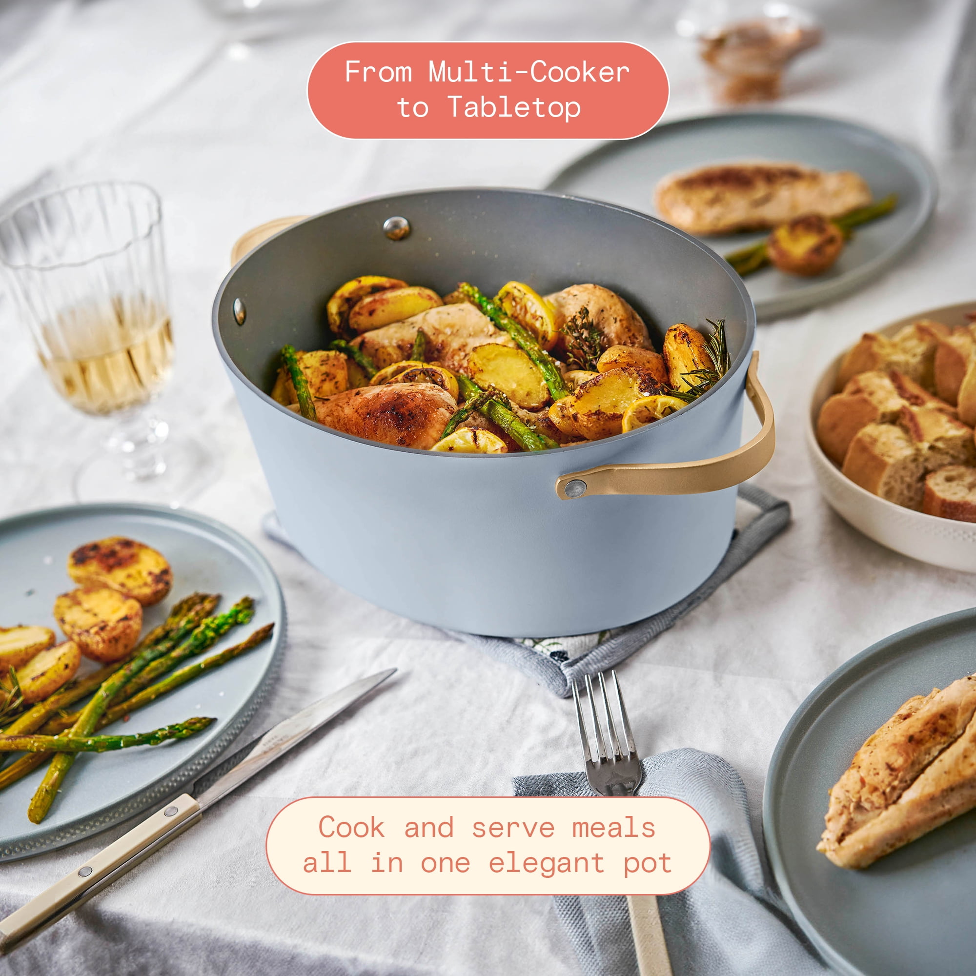 Beautiful 10 in 1, 6 Qt Electric Multi-Cooker, Cornflower Blue by Drew Barrymore