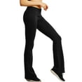 thumbnail image 5 of Couver Women Cotton Bootcut Wide Waistband Workout Bootleg Yoga Pants, Black Small, 1 Pack, 5 of 6