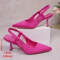 thumbnail image 6 of Miluxas Kitten Heels for Women Pointed Closed Toe Heels Low Pumps Shoes for Party Work office Hot Pink 5.5(36), 6 of 7