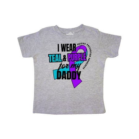 

Inktastic Suicide Prevention I Wear Teal and Purple for My Daddy Gift Toddler Boy or Toddler Girl T-Shirt