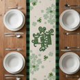 thumbnail image 6 of St Patricks Day Table Runner - 60 Inch Long, Kitchen Dining Table Runner Dresser Scarves, Farmhouse Watercolor Dogs Green Shamrock Farmhouse Decor for Coffee Tables Wedding Party Banquet, 6 of 8