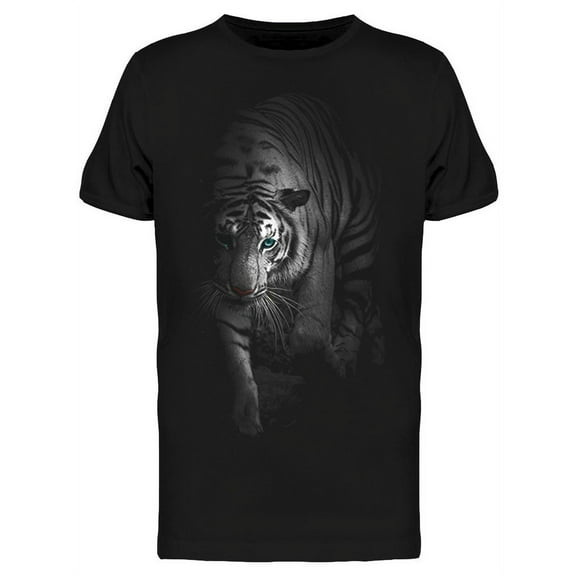 White Tiger Faded Portrait T-Shirt Men -Image by Shutterstock, Male Large