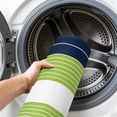 thumbnail image 6 of Round Area Rugs 7Ft, Navy Blue Green Stripe Non-Slip Washable Circle Rugs Carpet, Modern Art Horizontal Striped Indoor Outdoor Rug Floor Mats Throw Runner for Bedroom Living Room Bathroom, 6 of 8