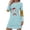 Light Blue, variant on Wensltd Christmas Print Short Nightgown for Women Black Short Sleeve Loose Fit Nightdress Holiday Party Winter Soft Sleepshirt