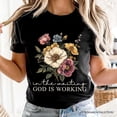 thumbnail image 2 of In the Waiting God Is Working Floral Christian T-Shirt, Vintage Wildflower Faith Tee, 2 of 12