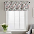thumbnail image 4 of Spring Flowers Window Valance for Kitchen, Country Watercolor Red White Camellia Floral Green Leaf Blue Rod Pocket Short Curtain for Small Windows, Light Filtering Decorative Valance, 42 x 12 Inch, 4 of 9