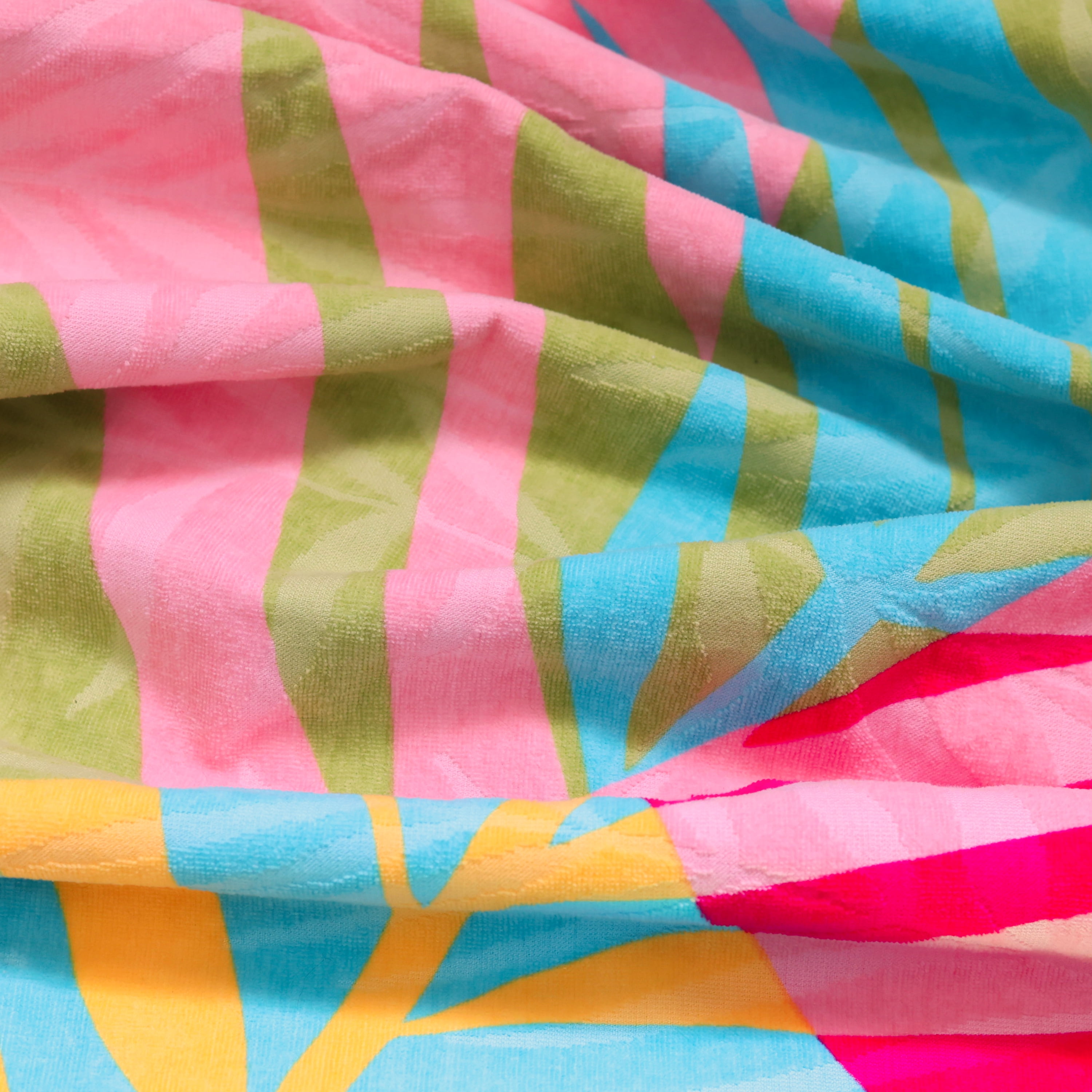 Better Homes & Gardens Oversized Printed Palm Coral 100% Cotton Velour Beach Towel, 38” x 72"