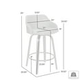 thumbnail image 6 of Alec 26" Counter Height Swivel Brown Faux Leather and Walnut Wood Bar Stool, 6 of 7