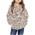 thumbnail image 3 of SGFCWSX Kids Oversized Hoodie Girls Lightweight Sweatshirt Soft Leaf Print with Pockets Top Brown Size 5 Years, 3 of 8