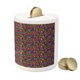 thumbnail image 3 of Colorful Piggy Bank, Vertical Lines of Different Sizes and Dots in Lively Colors Abstract Geometrical, Ceramic Coin Bank Money Box for Cash Saving, 3.6" X 3.2", Multicolor, by Ambesonne, 3 of 4
