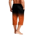 thumbnail image 6 of Mens Swim Trunks Men's Gradient Print Casual Drawstring Cropped Capri Pants Resort Swim Trunks Beach Shorts with Elastic Waist Quick-Dry Summer Pants for Vacation Travel Orange 3XL, 6 of 9