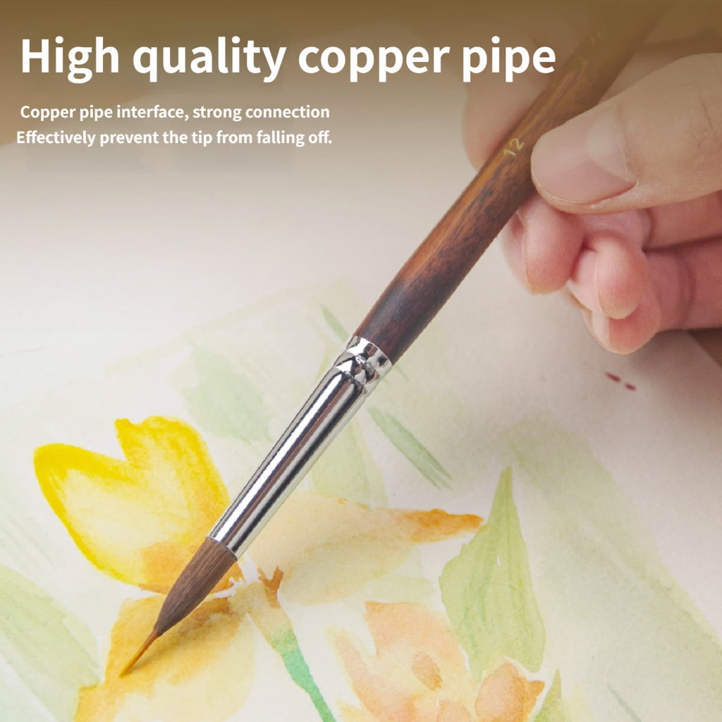 Detail Paint Brush Wood Handle Watercolor Liner Brush for Artists Student Acrylic Watercolor Gouache Oil Face Painting