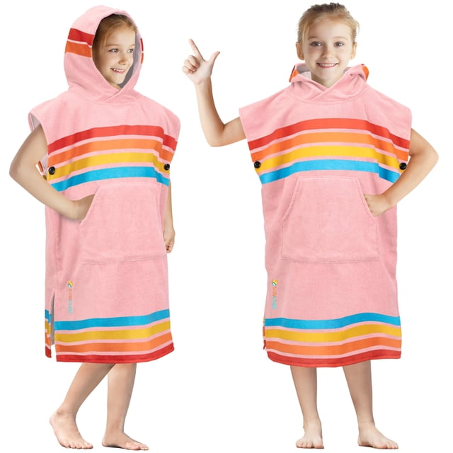 Towel SUN CUBE Bata para niños, con capucha, 93 cm, rosa
