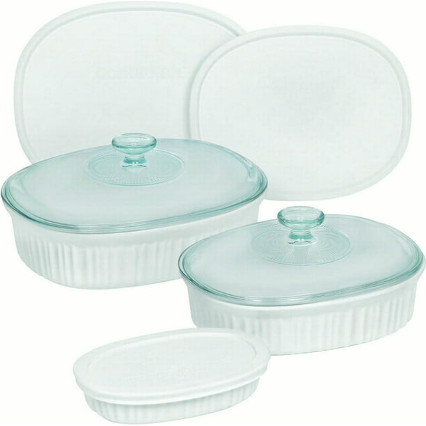 Corningware French White 8 Piece Oval Se