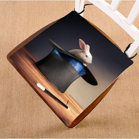 

ABPHQTO Photo Composite Rabbit Magician Hat Chair Pad Seat Cushion Chair Cushion Floor Cushion Two Sides Printing 20x20 Inch