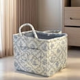 thumbnail image 2 of Car Storage Basket Organizer, Large Capacity Quilted Fabric Bin with Handles, Foldable Car Trunk Back Seat Storage for Groceries, Home Closet Use, Style-I, 2 of 6