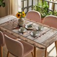 thumbnail image 3 of Vintage Texas Star Wooden Table Cloths for 5 Foot Rectangle Tables, Farmhouse Berry Country Patio Waterproof Elastic Fitted Tablecloths, Washable Rectangular Table Cover for Camping, 3 of 8