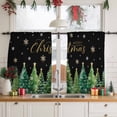 thumbnail image 3 of Christmas Tree Sheer Curtains 45 Inches Long, Winter Snowflakes Xmas Pine Tree Black Light Filtering Window Curtains for Living Room/Bedroom, Rod Pocket Voile Sheer Drapes, 52"Wx45"L, 2 Panels, 3 of 9